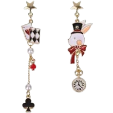 Shein 1pair Simple & Fashionable & Versatile Poker Shaped Oil Drip Earrings