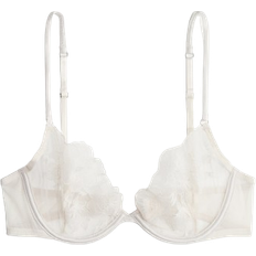 H&M Ovadderad Bygel-Bh I Mesh - Blekbeige
