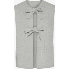 Dame - Grå Veste Pieces Strikvest - Lysegrå