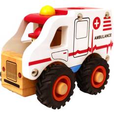 Magni Wooden Ambulance with Rubber Wheels