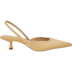 Shein Womens Solid Color Kitten Heels Elegant PointedToe High Heels With Fashionable Ankle Strap And Exposed Heel