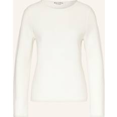 Marc O'Polo Dam Tröjor Marc O'Polo Tröja Boat Neck Dam Stickade Tröja - White Cotton