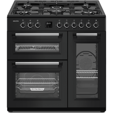 Cookers ElectrIQ 90cm Triple Cavity Dual Fuel Range Cooker Black