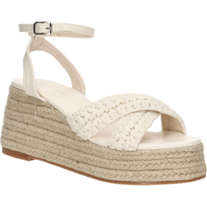 Glamorous Hæklede espadrille-sandaler med plateau-hæl beige-Neutral