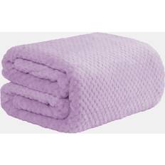 Dreamscene Waffle Mink Throw 125 x 150 cm Lilac Blankets Purple (150x120cm)