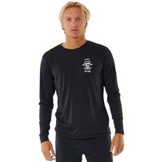 Black Rash Guards & Base Layers Rip Curl Mens Icons Surflite UPF Long Sleeve Rash Vest