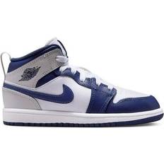 Nike 1 Mid Preschool Boys' Shoe - White/Midnight Navy/Neutral Grey