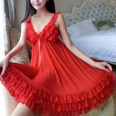 Red - Women Nightgowns Flemye Boho Chic Summer Women's Sleep Dress - Nightgown
