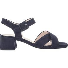 Blå - Dame Sandaler med hæl Gabor Ankle-Strap Velour Sandal - Navy