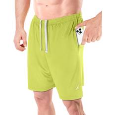 Men's Athletic Shorts Quick Dry Loose-Fit Lightweight Running Workout Gym Shorts - Lime Green