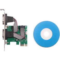 Tauoh PCI-E PCI Express Dual Serial DB9 RS232 2 Ports Controller Adapter Card Green