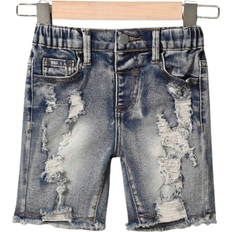 Shein Young Boy Summer Distressed Street Style Denim Shorts