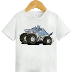 Shein Young Boy Car Print Tee