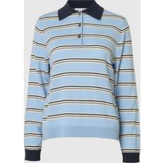 Uld Polotrøjer Selected Femme Slfthea LS Knit Merino Collar Neck - Cerulean Birch/Outer Space