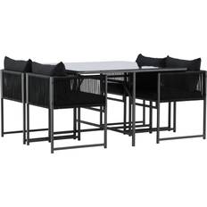 Venture Home Noto Gartenset 1 Esstisch 2 Stühle schwarz Essgruppe