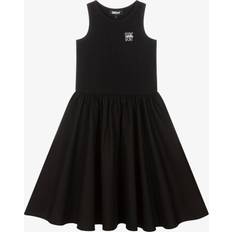 DKNY Girls Black Cotton Dress - Black