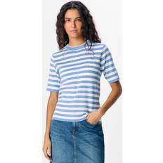 Unisex - Viskose T-shirts Object Objester S/S Knit T-shirt - Cornflower Blue