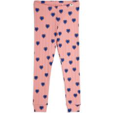 92/98 Byxor Barnkläder Mini Rodini Outlined Hearts Aop Leggings - Rosa