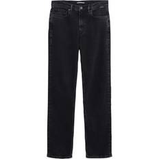 Armedangels Carenaa Damen Straight Jeans Mid Waist Recycelter Baumwoll Mix Comfort-Stretch - Black Denim
