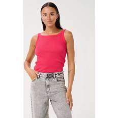 Dame - Rød Toppe Kaffe Tank Top - Raspberry
