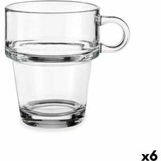 Vivalto Transparent Glass Tea and Coffee Cups 270ml Set of 6 Mug
