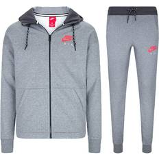 Grey - Men Suits Nike Air Full Zip Tracksuit - Carbon Heather Anthracite