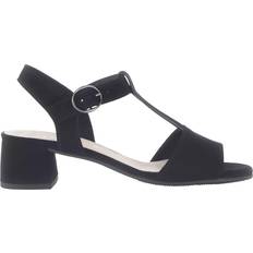 Gabor Woman Slippers & Sandals Gabor Meade Suede T-Bar Slingback Sandals - Black