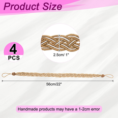 Mounts & Hooks for Curtains Unique Bargains 4 Pcs Curtain Tiebacks Braided Drapery Holdback Dark Yellow 60cm