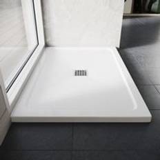 1000x800mm Rectangle Shower Tray with Stainless Steel Drain Cover