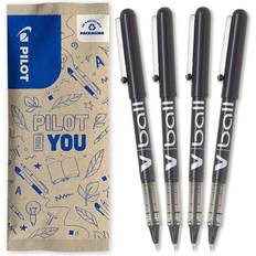 Blue Correction Tape & Fluid Pilot V-Ball Rollerball Pen Medium Black Pack of 4