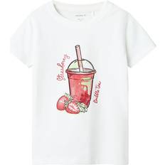 Rød T-shirts Name It Bluser & T-shirt - Blodrød/Hvid