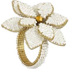 Newport Daisy Perleblomst Hvid Servietring