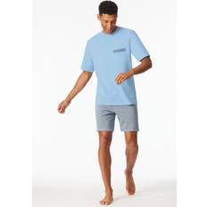 Schiesser Pyjama Court Comfort Nightwear - Aqua/Bleu Clair
