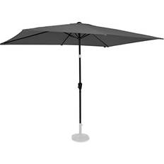 VONROC Sonnenschirm 200x300 Rechteckiger für Terasse Garten Balkon Gastro Grau