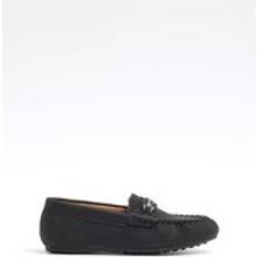 Faux Leather Low Top Shoes Children's Shoes River Island Boys Snaffle Loafers - Black