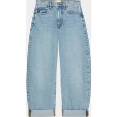 Leather - Women Jeans Frame Bubble Barrel Leg Jeans - Light Blue