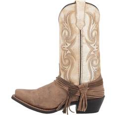 Womens Myra Cowboy Boots - Leather Sand/White