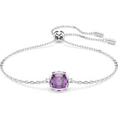 Swarovski Purple Bracelets Swarovski Birthstone Bracelet Square Cut February - Purple