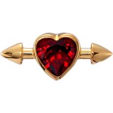 Maria Nilsdotter Smycken Maria Nilsdotter Pierced Heart Ear Stud Moçambique Granat - Guld