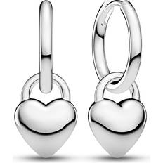 Sif Jakobs Earrings Sif Jakobs Julia Silver Heart Shaped Hoop Drop Earrings