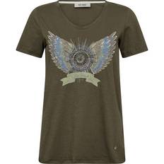 Mos Mosh T-shirts Mos Mosh Gethi Deco T-shirt - Lyseblå/Grøn/Orange