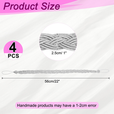Mounts & Hooks for Curtains Unique Bargains 4 Pcs Curtain Tiebacks Braided Drapery Holdback 56 cm