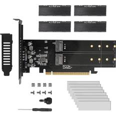 Tauoh PCIe To M2 Adapter Card PCIe X16 4 Port NVME SSD