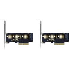 Tauoh 2X M.2 NVME SSD NGFF to PCIe 3.0 X4 Adapter M2 Riser Card