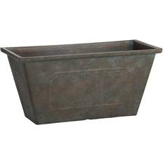 At Home Verdigris Window Box Planter Large Brown Plastic