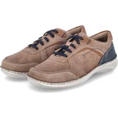 Josef Seibel Low Shoes Josef Seibel Leather Wide-Fit Lace-Up Trainers - Tan