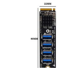 Controller Cards Jojomino 2X M.2 M-Key Pcie Expansion Cards to Pci-E X1 4 Port Usb3.0 Graphics Card Adapter ASM1184E