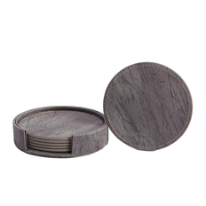 Wood Coasters Melitt Wood Grain Leather Coasters for Tea & Coffee Cups - Insulated,Gray Coaster