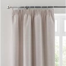 Dunelm Elmore Blackout Pencil Pleat Curtains - Pebble