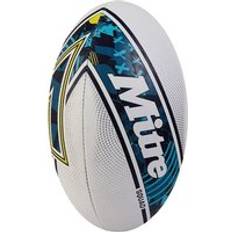 Mitre Squad Rugby Ball White Navy Teal